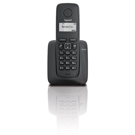 TELEFONO INALAMBRICO DECT DIGITAL GIGASET A116 NEGRO - GIGASETA116