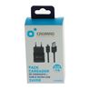 PACK CARGADOR CORRIENTE 2.1A + CABLE MICRO USB CROMAD - CR0880-3