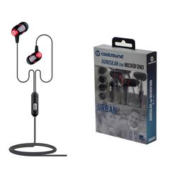 AURICULAR + MICRÓFONO URBAN MIC ROJO COOLSOUND - CS0105