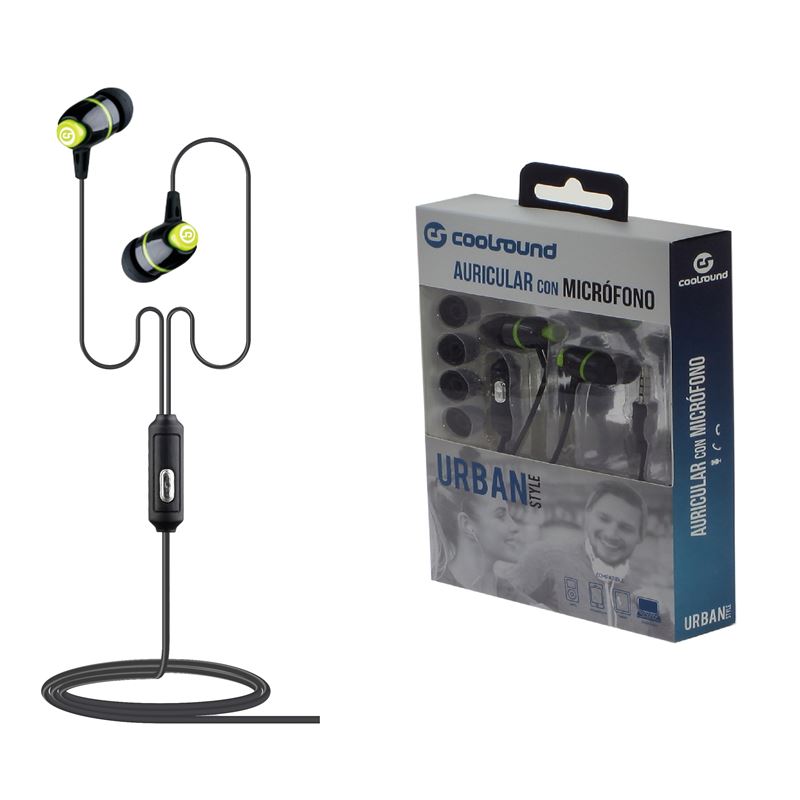 AURICULAR + MICRÓFONO URBAN MIC VERDE COOLSOUND - CS0106