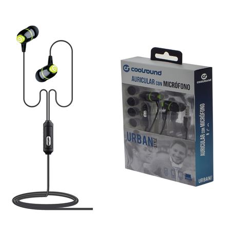 AURICULAR + MICRÓFONO URBAN MIC VERDE COOLSOUND - CS0106