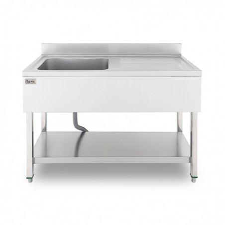 FREGADERO INDUSTRIAL 140X70X85CM CUBETA IZQUIERDA Y ESTANTE CHEF PRO