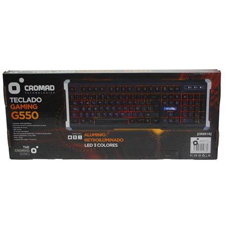 TECLADO GAMING G550 ALUMINIO + LED CROMAD - CR0818-5