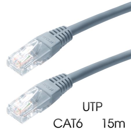 CABLE DE RED UTP CAT 6 15M GRIS CLARO CROMAD - CR0746