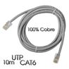 CABLE DE RED UTP CAT 6 10M GRIS CLARO 100% COBRE CROMAD - CR0737