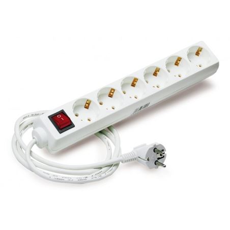 BASE MULTIPLE 6 TOMAS CON INTERRUPTOR ELBAT - EB0145