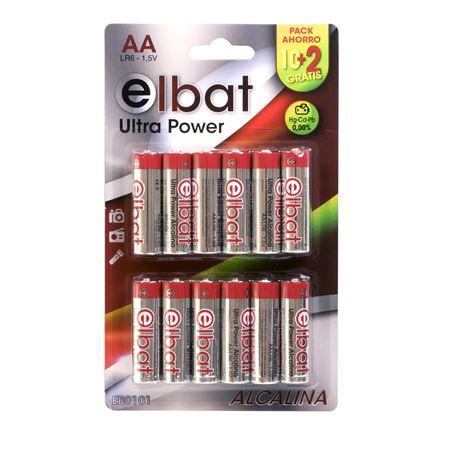PACK 12 PCS PILAS ALCALINAS LR6/AA ELBAT - EB0101