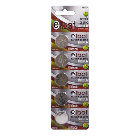 PACK 5 PCS PILAS LITIO CR2032 ELBAT - EB0104