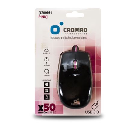 RATÓN X50 USB NEGRO/ROSA CROMAD - CR0664-1