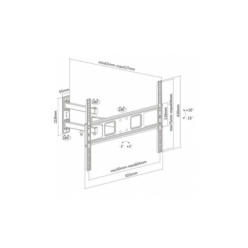 SOPORTE CON BRAZO TV LED, LCD 32"-70"...
