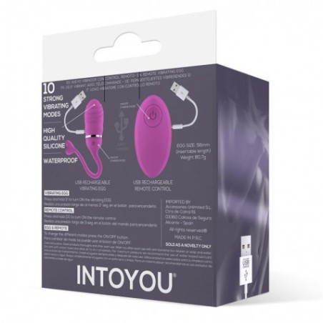 HUEVO VIBRADOR CON CONTROL REMOTO ROSA INTOYOU