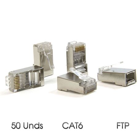 PAQUETE 50 CONECTORES RJ45 CAT6 FTP CROMAD - CR0528