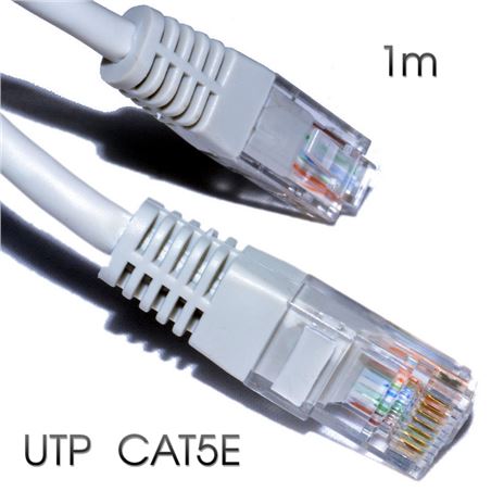 CABLE DE RED UTP CAT 5E 1M GRIS CLARO CROMAD - CR0515