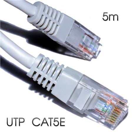 CABLE DE RED UTP CAT 5E 5M GRIS CLARO CROMAD - CR0518