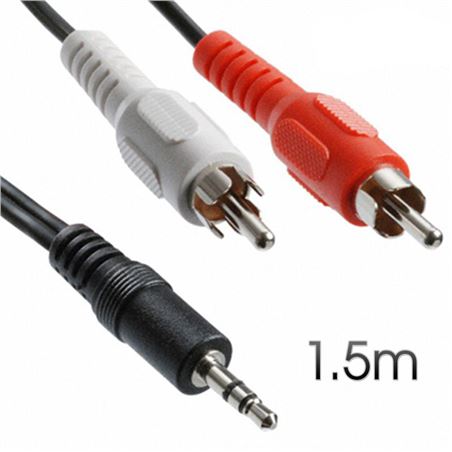 CABLE STEREO MINI JACK 3.5 - RCA AUDIO 1.5M CROMAD - CR0415