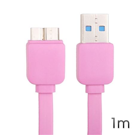 CABLE USB 3.0 PLANO ROSA 1M CROMAD - CR0393