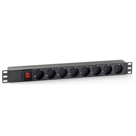 REGLETA PDU RACK 19" 8 TOMAS + INTERRUPTOR PLASTICO CROMAD - CR0310