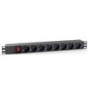 REGLETA PDU RACK 19" 8 TOMAS + INTERRUPTOR PLASTICO CROMAD - CR0310