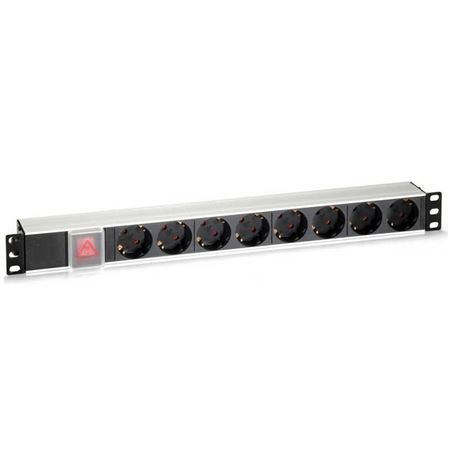 REGLETA PDU RACK 19" 8 TOMAS + INTERRUPTOR ALUMINIO CROMAD - CR0309