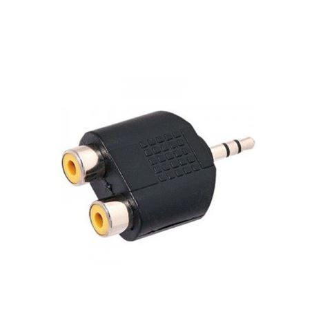 ADAPTADOR STEREO MINI JACK A 2 RCA HEMBRAS CROMAD - CR0143