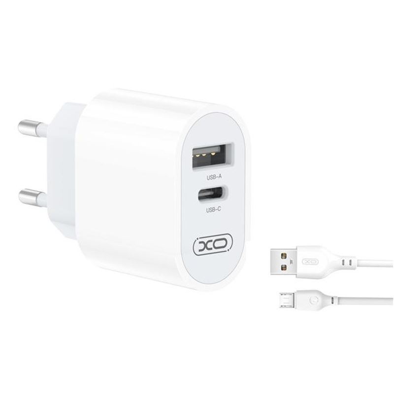 CARGADOR DE CORRIENTE L97 TIPO C + USB + CABLE MICRO USB XO - XOL97MC