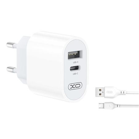 CARGADOR DE CORRIENTE L97 TIPO C + USB + CABLE MICRO USB XO - XOL97MC