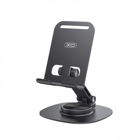 SOPORTE GIRATORIO DE ALUMINIO PARA SMARTPHONES C151 NEGRO XO