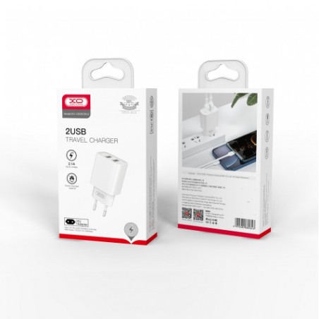 CARGADOR DE CORRIENTE 2XUSB 2.1 CE02C BLANCO XO