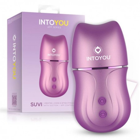 ESTIMULADOR CLITORIS CON LICKING BITING SUCCION Y VIBRACION SUVI INTOYOU