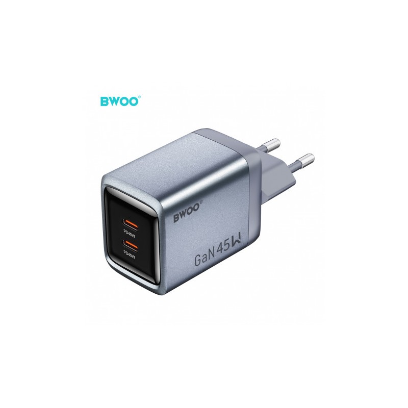 CARGADOR CORRIENTE 2X TIPO C  45W...