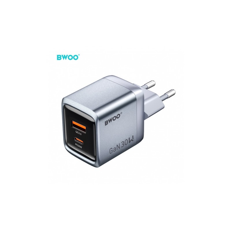 CARGADOR CORRIENTE TIPO C 30W + USB-A...