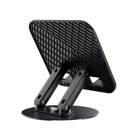 SOPORTE GIRATORIO DE ALUMINIO PARA TABLETS Y PORTATIL NEGRO BWOO