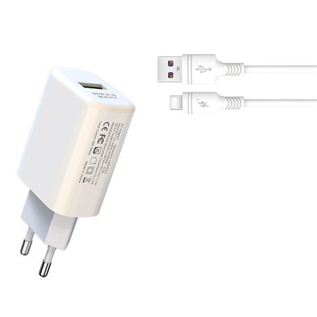 PACK CARGADOR CORRIENTE L85D 18W + CABLE TIPO C BLANCO XO - XOL85DTCWH