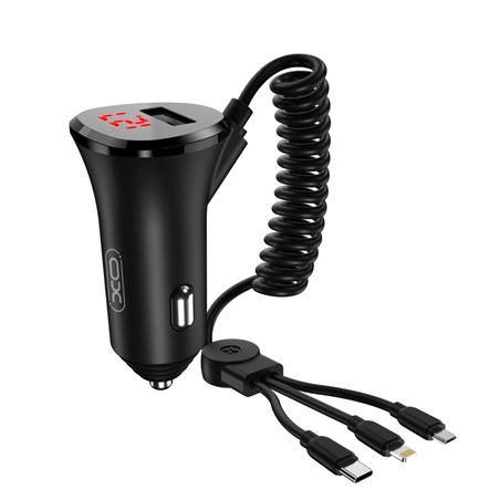 CARGADOR MECHERO CC36 4 EN 1 (MICRO USB + TIPO C + LIGHTNING) XO - XOCC36