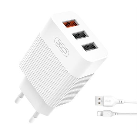 PACK CARGADOR DE CORRIENTE L72 18W QUICK CHARGE 3.0 | CABLE LIGHTNING USB X - XOL72LGWH