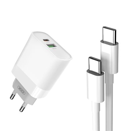 CARGADOR DE CORRIENTE L64 18W TIPO C + USB QC 3.0 + CABLE TIPO C XO - XOL64TC