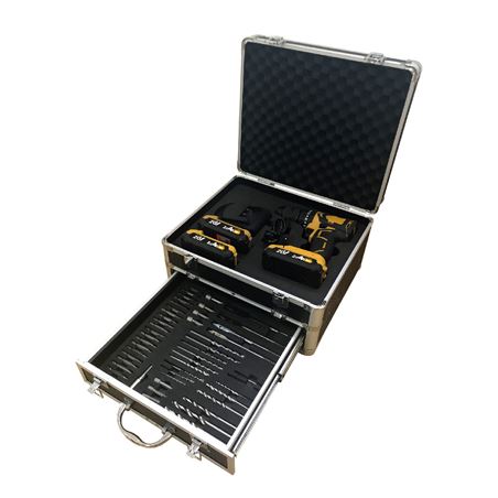 TALADRO PERCUTOR S/CARBONES 20V | 3 BATERIAS 2AH | CAJA ALUMINIO 50PCS BLIM - BL0112_03_1