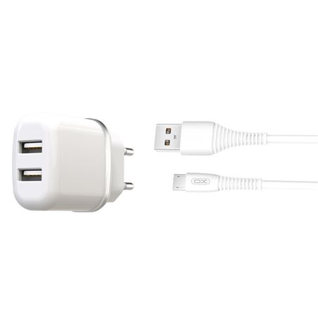 PACK CARGADOR CORRIENTE L69 2.4A + CABLE MICRO USB BLANCO XO - XOL69MCWH