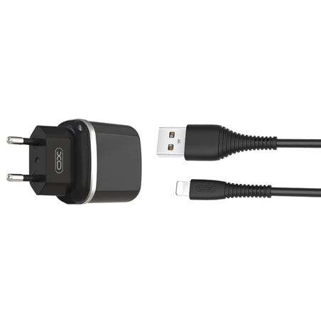PACK CARGADOR CORRIENTE L69 2.4A + CABLE LIGHTNING NEGRO XO - XOL69LGBK