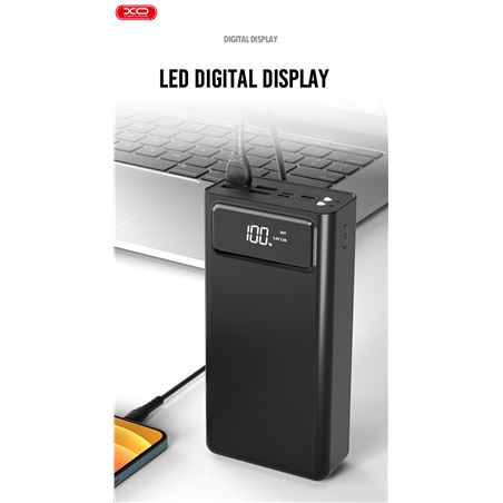 POWERBANK PR124 40000MAH | 3 ENTRADAS | 4 SALIDAS | 2A | LCD XO - XOPR123-3