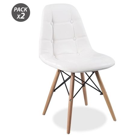 PACK 2 SILLAS DESIGN D300 BLANCAS MUVIP - MV0318