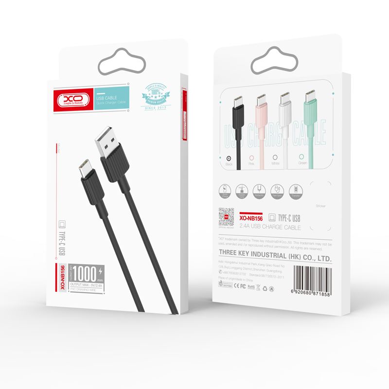 CABLE NB156 SILICONA USB - LIGHTNING | 2.4A | 1 MTR | BLANCO XO - XONB156TCWH-1
