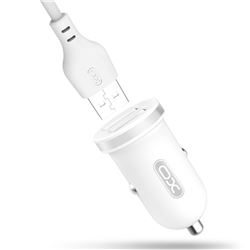 PACK CARGADOR MECHERO TZ08 2.1A + CABLE TIPO C BLANCO XO - XTOZ08TCWH
