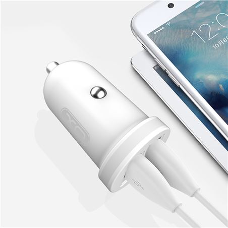 PACK CARGADOR MECHERO TZ08 2.1A + CABLE TIPO C BLANCO XO - XTOZ08TCWH-1