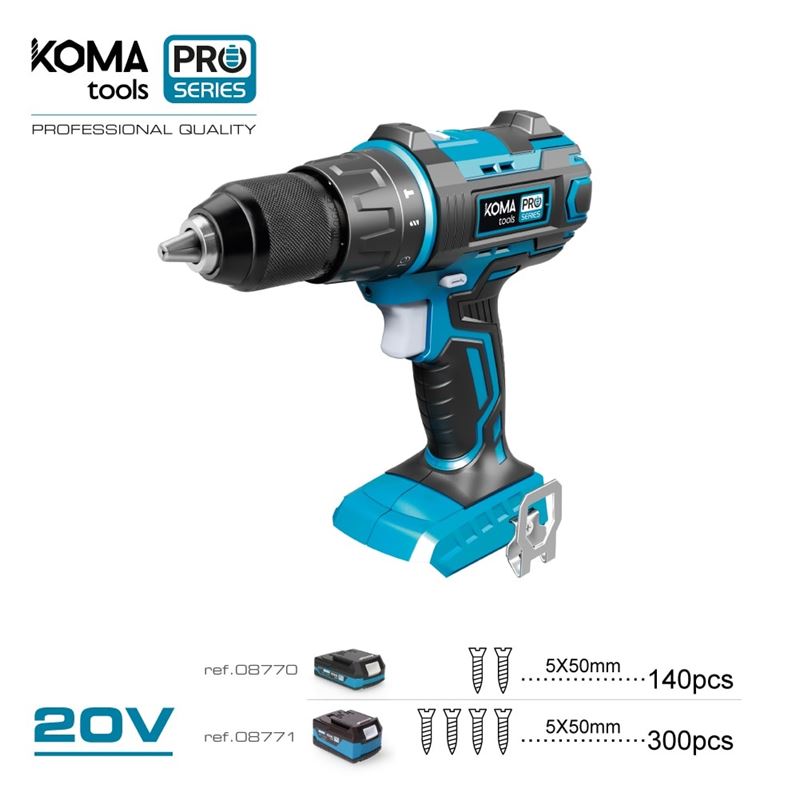 TALADRO PERCUTOR / ATORNILLADOR 20V | 2 BATERIAS 20V KOMA TOOLS PRO EDM - 08750_1