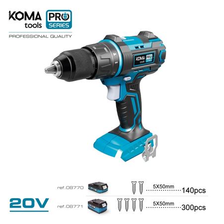 TALADRO PERCUTOR / ATORNILLADOR 20V | 2 BATERIAS 20V KOMA TOOLS PRO EDM - 08750_1