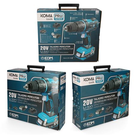 TALADRO PERCUTOR / ATORNILLADOR 20V | 2 BATERIAS 20V KOMA TOOLS PRO EDM - 08750_2