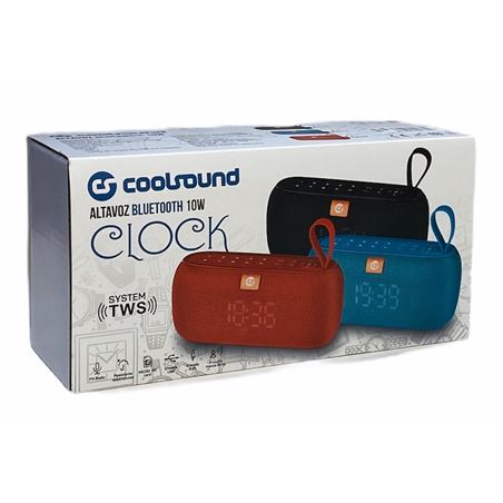 ALTAVOZ BLUETOOTH CLOCK 10W ROJO COOLSOUND - CLOCK-1