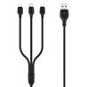 CABLE NB103 CARGA RAPIDA 3 EN 1 | MICRO + TIPO C + LIGHTNING A USB | NEGRO - XONB103BK