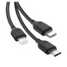 CABLE NB103 CARGA RAPIDA 3 EN 1 | MICRO + TIPO C + LIGHTNING A USB | NEGRO - XONB103BK-1